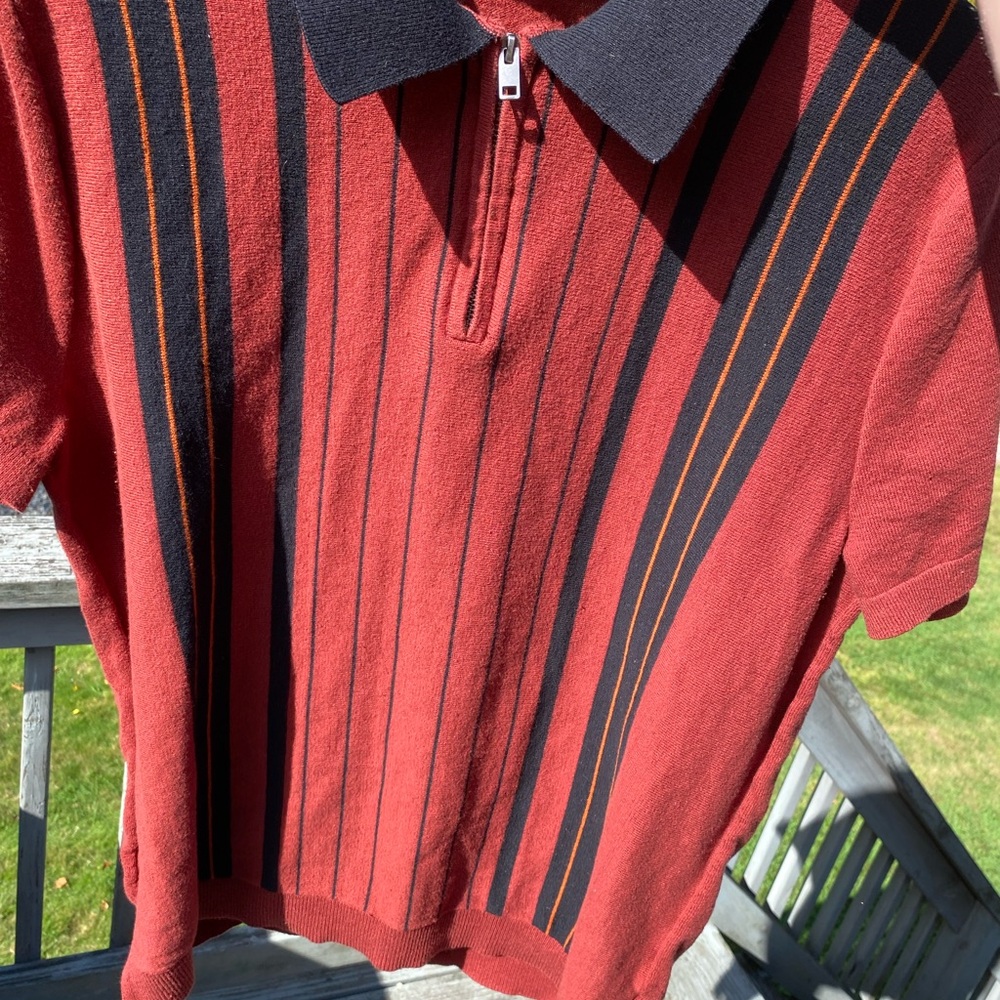Express Red and Black Polo Shirt